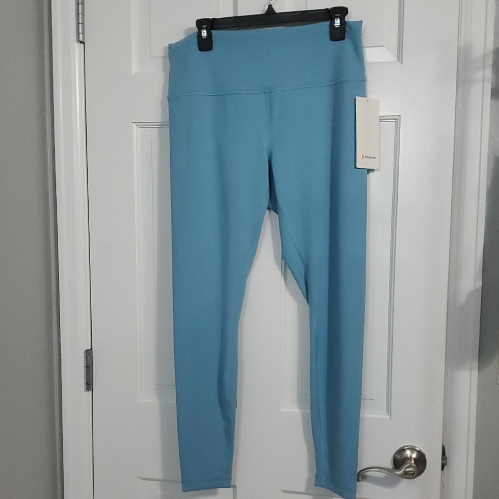 NWT Lululemon Wunder Train HR 28in Leggings Washed Blue Sz 14